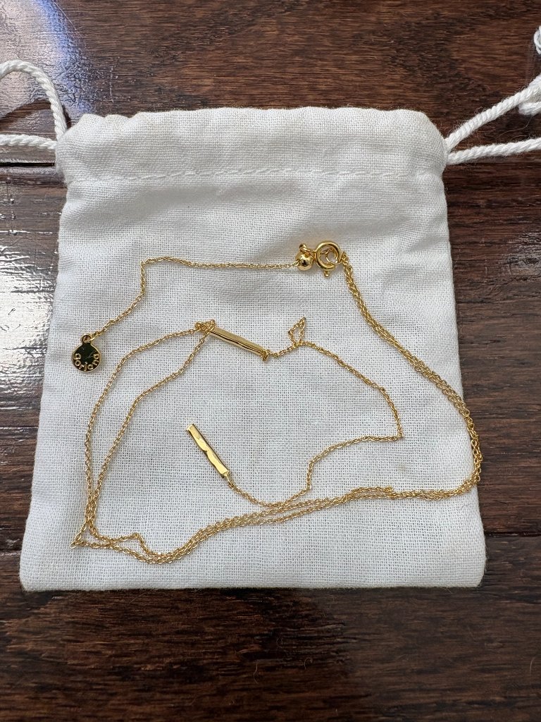 Like New Gorjana Gold Lariat Necklace Taner Bar Adjustable Length — image 5 of 5